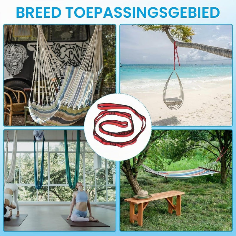 Chargez l'image dans la visionneuse de la galerie, Daisy chain ophangbanden 2 stuks 110 x 1,6 cm zwart met 8 lussen – verstelbare ophangriemen – aerial yoga accessoires - happygetfit.com
