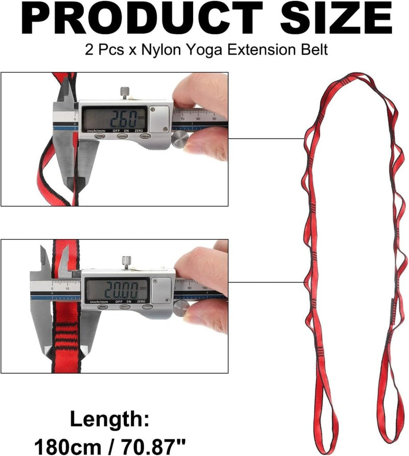 Chargez l'image dans la visionneuse de la galerie, Daisy chain ophangbanden 2 stuks 180 cm met 12 lussen blauw – verstelbare nylon riemen – aerial yoga accessoires - happygetfit.com
