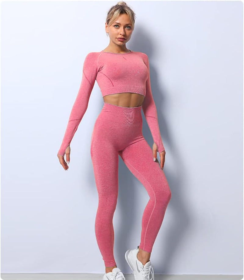 Laad afbeelding in Galerijviewer, Dames 3-Delige Yoga Workout Sets Voor Vrouwen Sportkleding Hoge Taille Leggings Sport BH Trainingspakken Set - happygetfit.com
