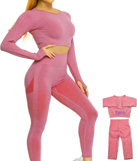 Dames 3-Delige Yoga Workout Sets Voor Vrouwen Sportkleding Hoge Taille Leggings Sport BH Trainingspakken Set - happygetfit.com