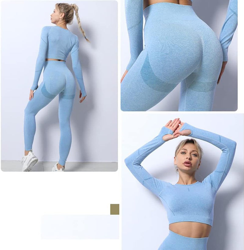 Laad afbeelding in Galerijviewer, Dames 3-Delige Yoga Workout Sets Voor Vrouwen Sportkleding Hoge Taille Leggings Sport BH Trainingspakken Set - happygetfit.com
