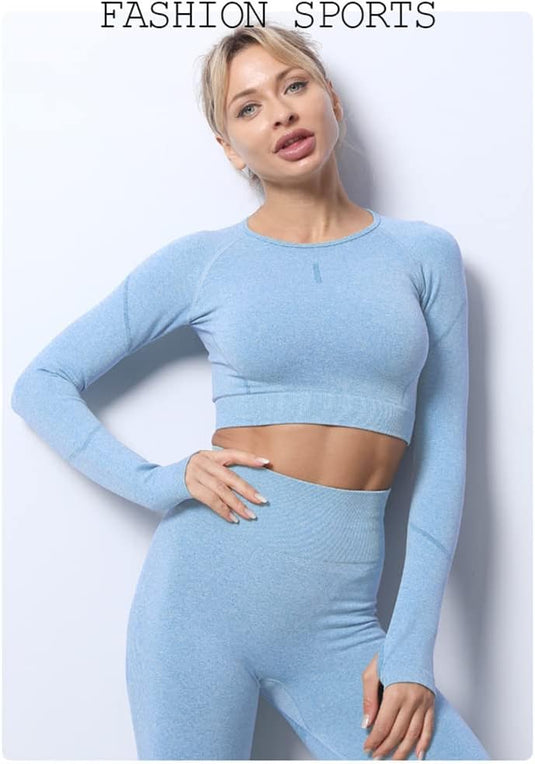 Dames 3-Delige Yoga Workout Sets Voor Vrouwen Sportkleding Hoge Taille Leggings Sport BH Trainingspakken Set - happygetfit.com