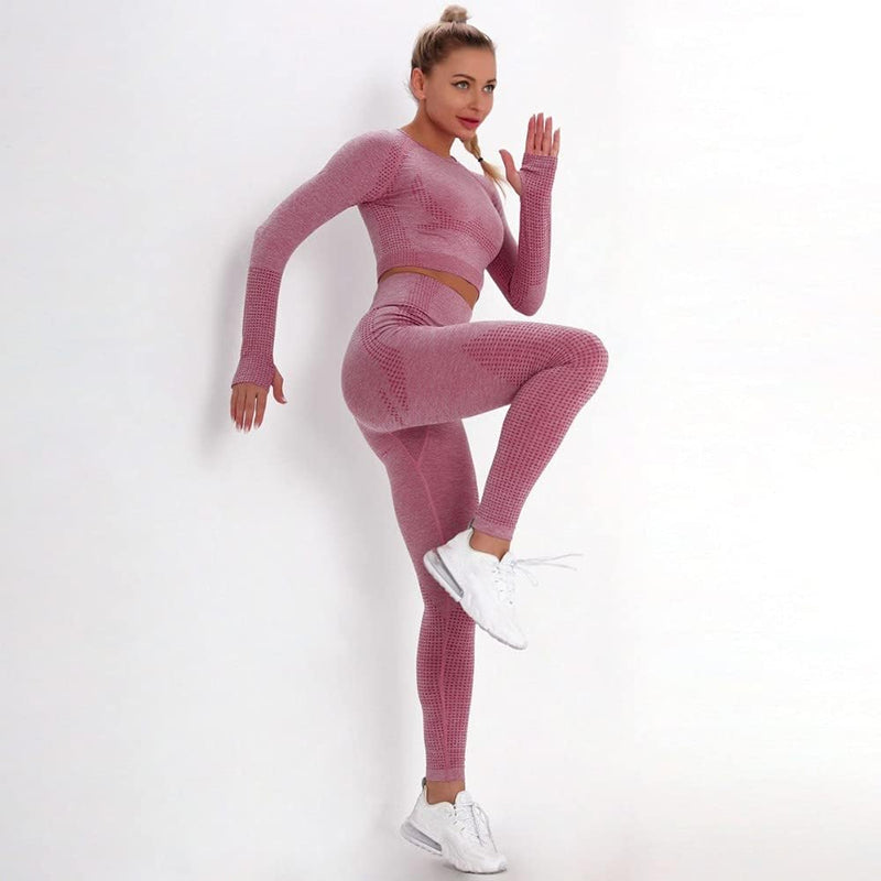 Laad afbeelding in Galerijviewer, Dames 3-Delige Yoga Workout Sets Voor Vrouwen Sportkleding Hoge Taille Leggings Sport BH Trainingspakken Set - happygetfit.com
