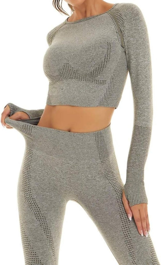 Dames 3-Delige Yoga Workout Sets Voor Vrouwen Sportkleding Hoge Taille Leggings Sport BH Trainingspakken Set - happygetfit.com