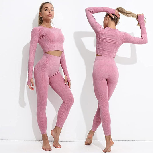 Dames 3-Delige Yoga Workout Sets Voor Vrouwen Sportkleding Hoge Taille Leggings Sport BH Trainingspakken Set - happygetfit.com