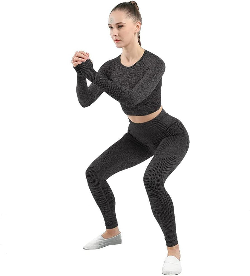 Laad afbeelding in Galerijviewer, Dames 3-Delige Yoga Workout Sets Voor Vrouwen Sportkleding Hoge Taille Leggings Sport BH Trainingspakken Set - happygetfit.com
