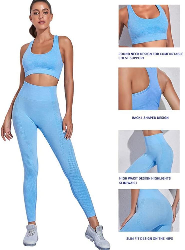 Laad afbeelding in Galerijviewer, Dames 3-Delige Yoga Workout Sets Voor Vrouwen Sportkleding Hoge Taille Leggings Sport BH Trainingspakken Set - happygetfit.com
