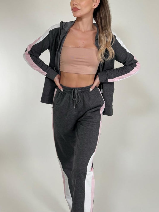 Dames joggingpak katoen met lange broek en zakken - happygetfit.com