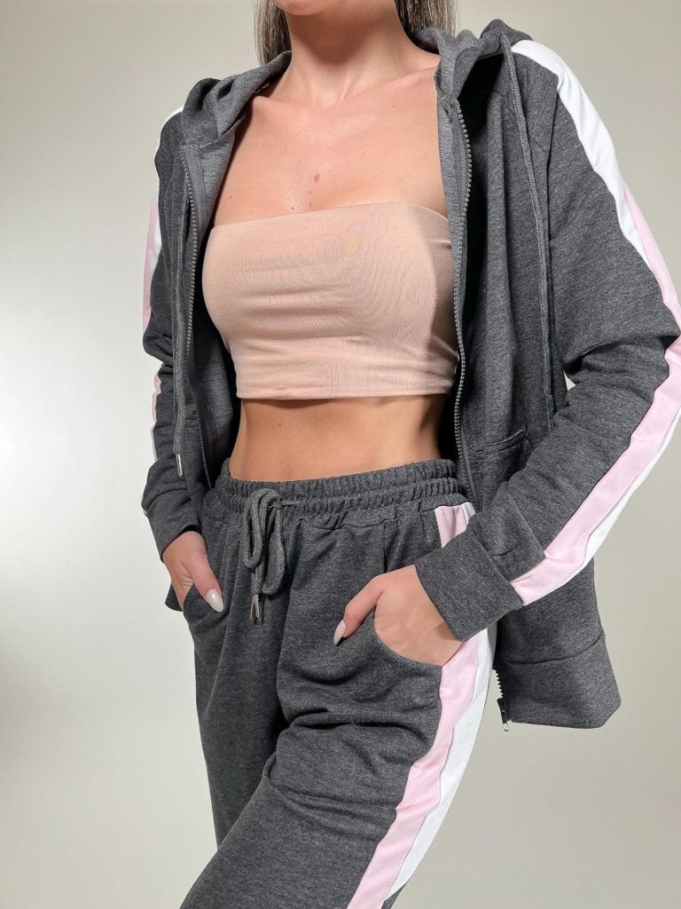 Laden Sie das Bild in Galerie -Viewer, Dames joggingpak katoen met lange broek en zakken - happygetfit.com
