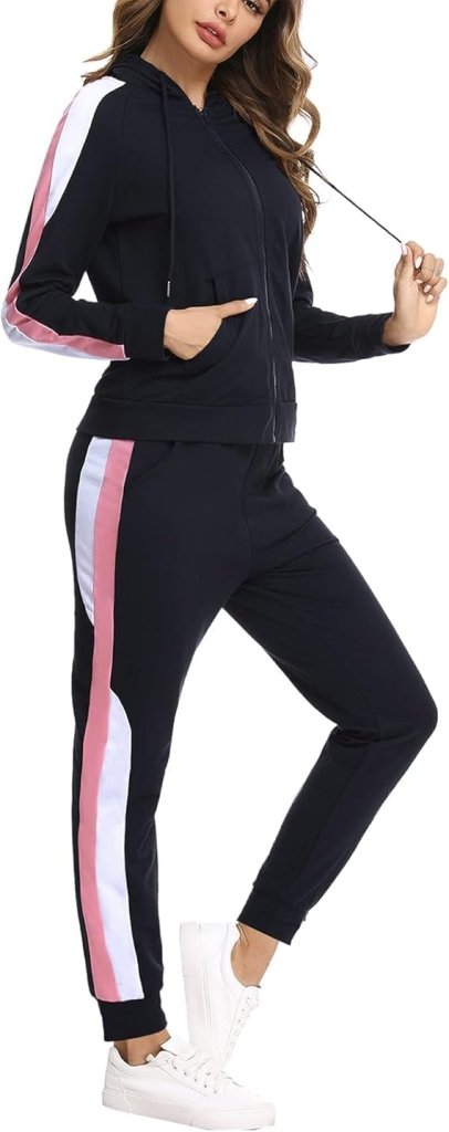 Dames joggingpak katoen met lange broek en zakken - happygetfit.com