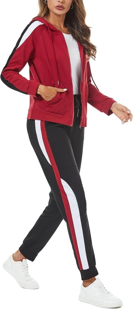 Dames joggingpak katoen met lange broek en zakken - happygetfit.com