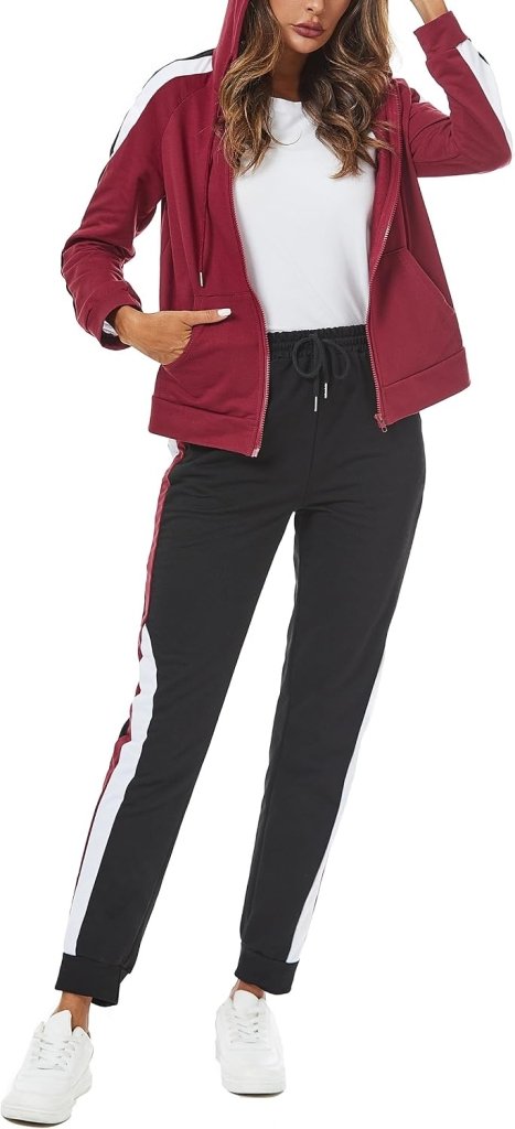 Dames joggingpak katoen met lange broek en zakken - happygetfit.com