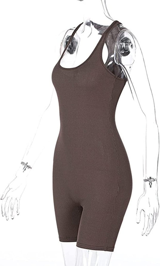 Dames sport jumpsuit kort mouwloos - happygetfit.com