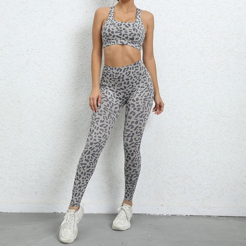 Chargez l'image dans la visionneuse de la galerie, Dames sportlegging met luipaardprint hoge taille en aansluitende pasvorm – fitness legging – yogabroek - happygetfit.com
