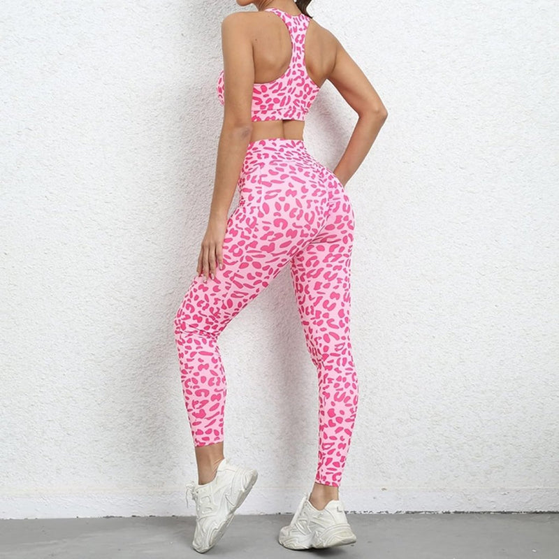 Chargez l'image dans la visionneuse de la galerie, Dames sportlegging met luipaardprint hoge taille en aansluitende pasvorm – fitness legging – yogabroek - happygetfit.com
