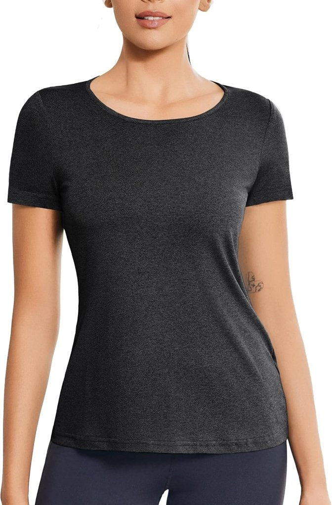 Chargez l'image dans la visionneuse de la galerie, Dames sportshirt korte mouw rugloos sneldrogend - happygetfit.com

