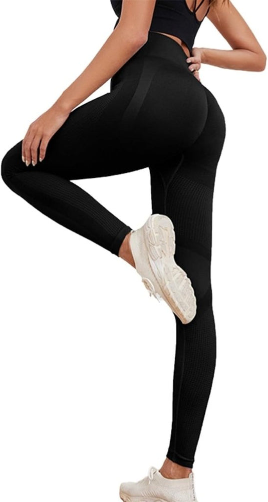 Dames sportshort met hoge taille naadloos en aansluitend – fitness short – yoga broek - happygetfit.com