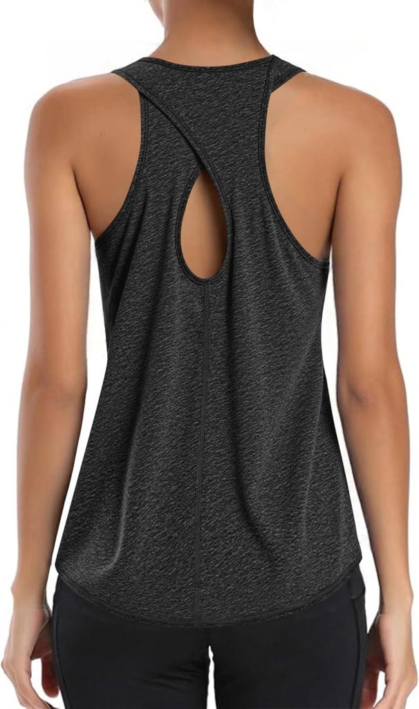 Chargez l'image dans la visionneuse de la galerie, Dames sporttop mouwloos sneldrogend met open rug – fitness top – yoga shirt - happygetfit.com
