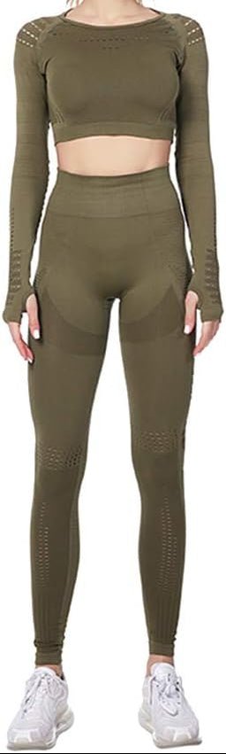Dames yoga set 2-delig met crop top en legging - happygetfit.com
