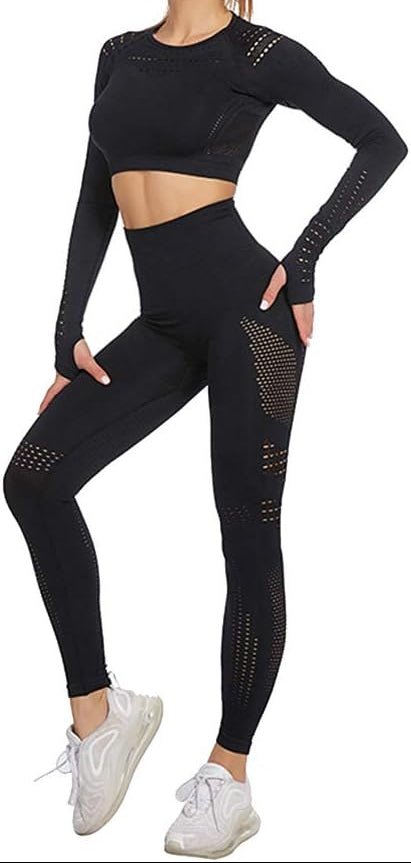 Dames yoga set 2-delig met crop top en legging - happygetfit.com