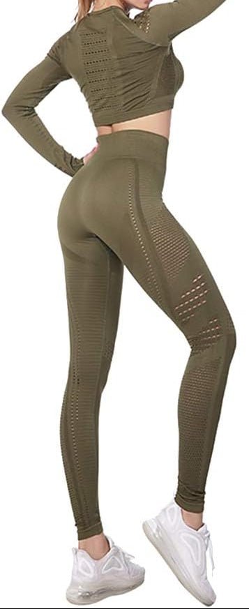Laad afbeelding in Galerijviewer, Dames yoga set 2-delig met crop top en legging - happygetfit.com
