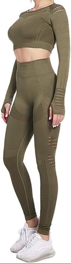 Laad afbeelding in Galerijviewer, Dames yoga set 2-delig met crop top en legging - happygetfit.com
