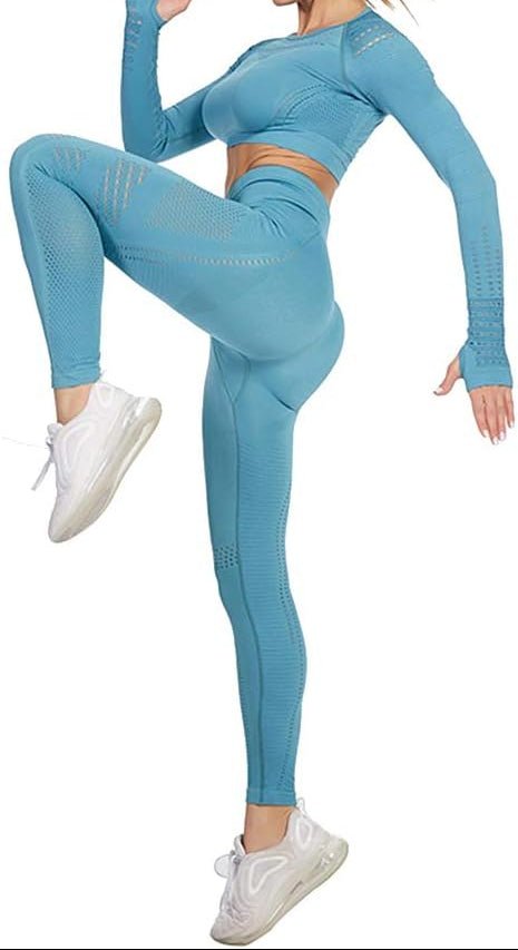 Dames yoga set 2-delig met crop top en legging - happygetfit.com