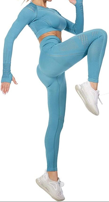 Dames yoga set 2-delig met crop top en legging - happygetfit.com
