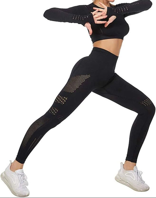 Dames yoga set 2-delig met crop top en legging - happygetfit.com