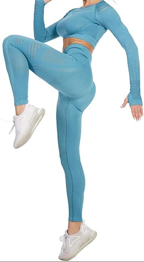 Laad afbeelding in Galerijviewer, Dames yoga set 2-delig met crop top en legging - happygetfit.com
