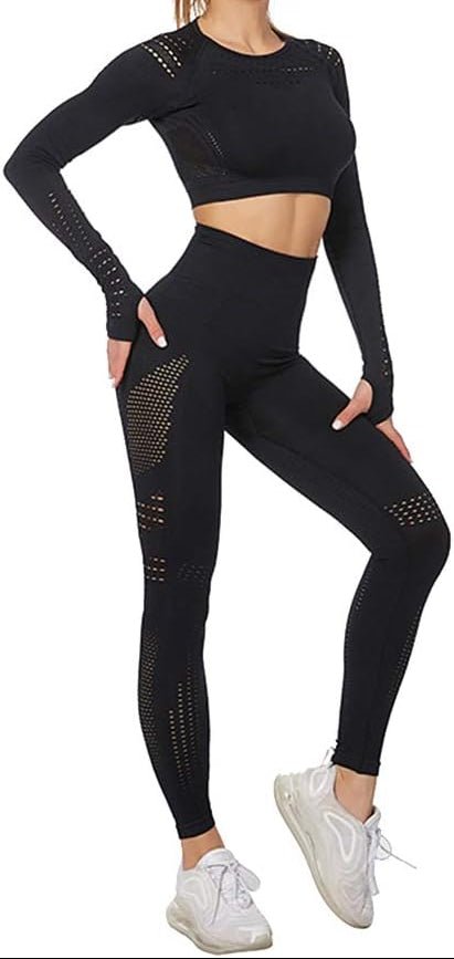 Laad afbeelding in Galerijviewer, Dames yoga set 2-delig met crop top en legging - happygetfit.com
