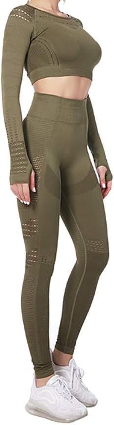 Dames yoga set 2-delig met crop top en legging - happygetfit.com