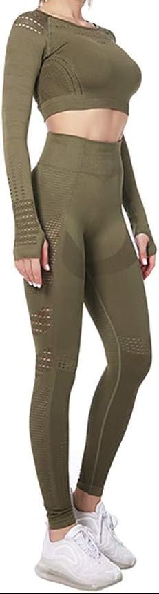 Laad afbeelding in Galerijviewer, Dames yoga set 2-delig met crop top en legging - happygetfit.com
