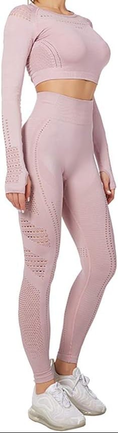 Laad afbeelding in Galerijviewer, Dames yoga set 2-delig met crop top en legging - happygetfit.com
