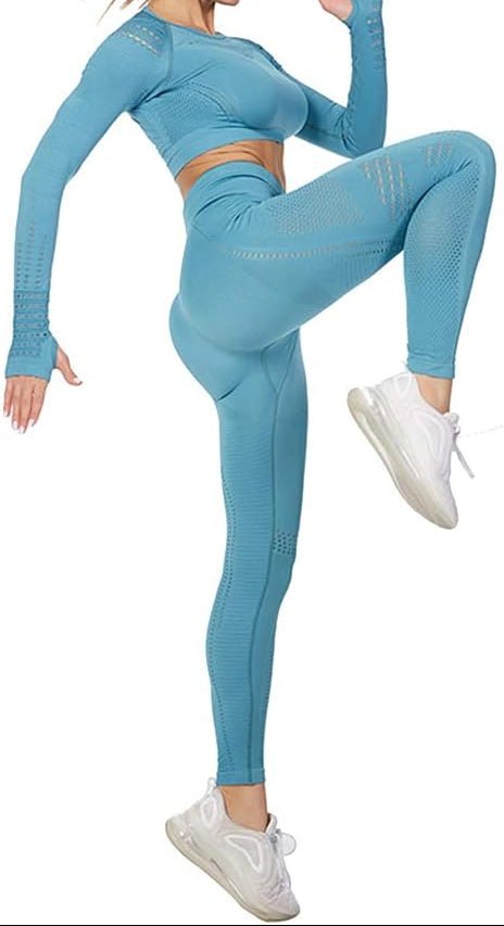 Laad afbeelding in Galerijviewer, Dames yoga set 2-delig met crop top en legging - happygetfit.com
