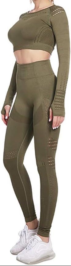 Dames yoga set 2-delig met crop top en legging - happygetfit.com