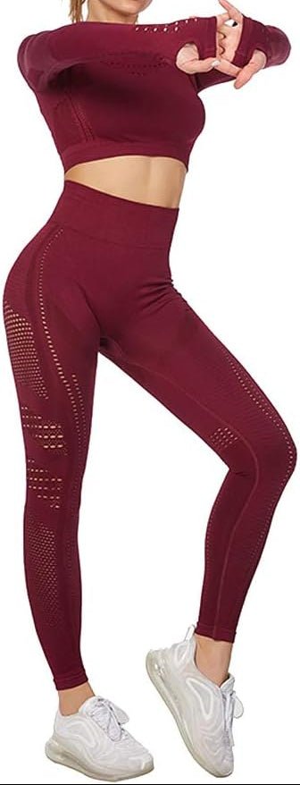 Laad afbeelding in Galerijviewer, Dames yoga set 2-delig met crop top en legging - happygetfit.com
