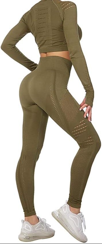 Laad afbeelding in Galerijviewer, Dames yoga set 2-delig met crop top en legging - happygetfit.com
