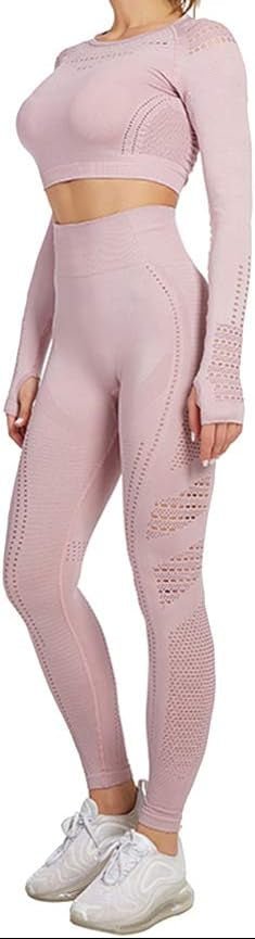 Dames yoga set 2-delig met crop top en legging - happygetfit.com