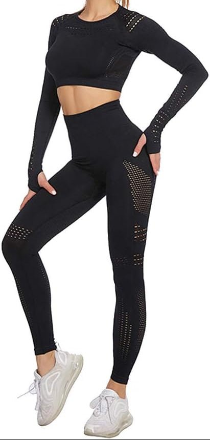 Laad afbeelding in Galerijviewer, Dames yoga set 2-delig met crop top en legging - happygetfit.com
