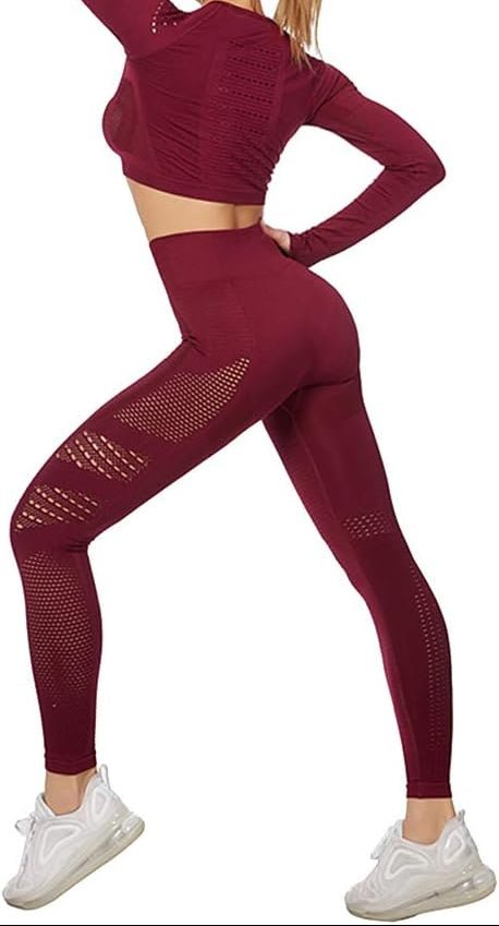 Dames yoga set 2-delig met crop top en legging - happygetfit.com
