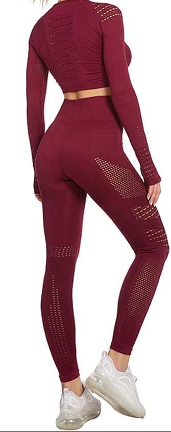 Laad afbeelding in Galerijviewer, Dames yoga set 2-delig met crop top en legging - happygetfit.com
