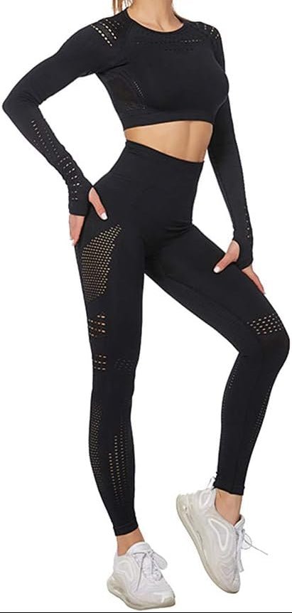Laad afbeelding in Galerijviewer, Dames yoga set 2-delig met crop top en legging - happygetfit.com
