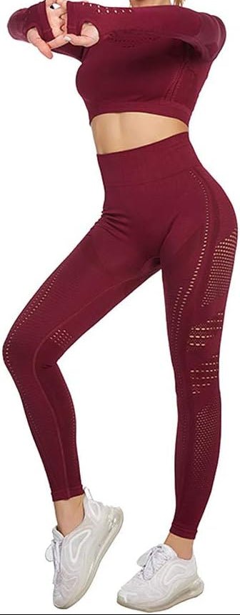 Dames yoga set 2-delig met crop top en legging - happygetfit.com