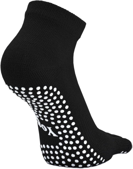 Dames Yoga Sokken Antislip Sportsokken Met Rubberen Zolen, Dames Teen Sokken Voor Pilates Yoga Dans Gym Vechtsporten, 4 paar - happygetfit.com