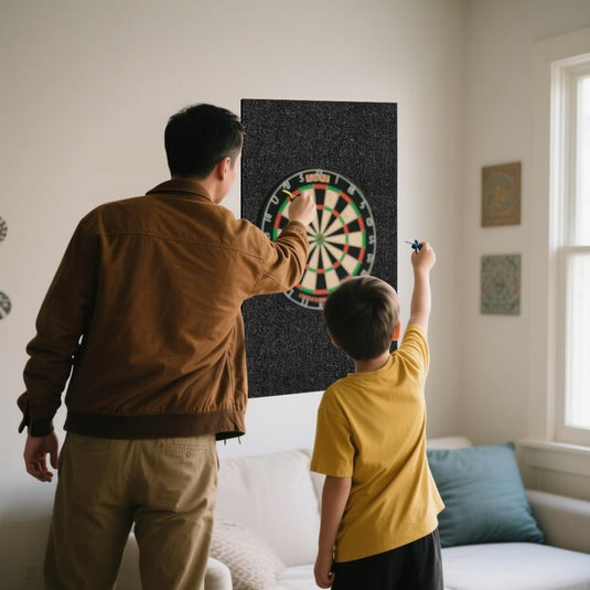 Dartbord achterwand 90 x 90 cm met 9 zelfklevende viltpanelen van 12 mm dik – dartwandbekleding – dartmuurprotectie - happygetfit.com