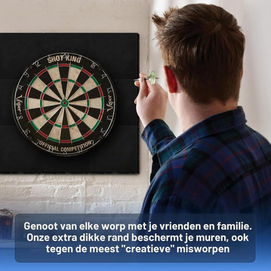 Dartbord achterwand 90 x 90 cm met 9 zelfklevende viltpanelen van 12 mm dik – dartwandbekleding – dartmuurprotectie - happygetfit.com