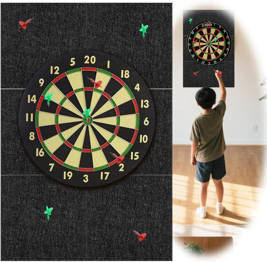 Dartbord achterwand 90 x 90 cm met 9 zelfklevende viltpanelen van 12 mm dik – dartwandbekleding – dartmuurprotectie - happygetfit.com