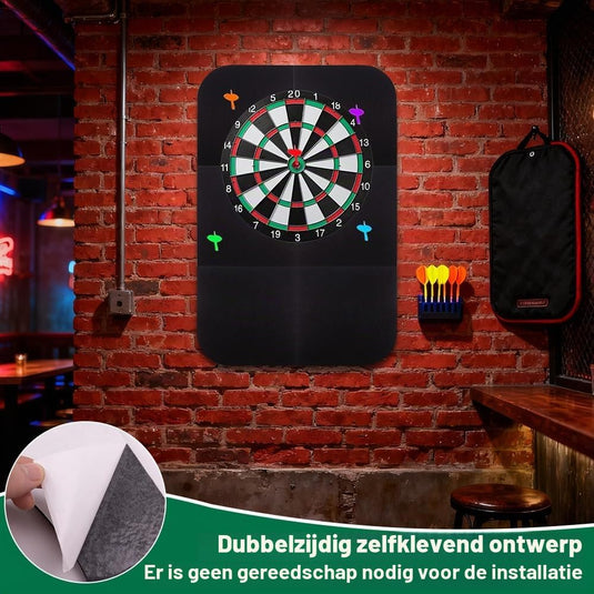 Dartbord beschermmat 6-delig 60 x 90 cm met zelfklevende vilten panelen van 12 mm – dartachterplaat – wandisolatie - happygetfit.com