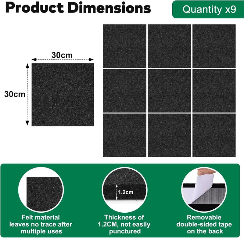 Laad afbeelding in Galerijviewer, Dartbord beschermpanelen 6 stuks 30 x 30 cm van zelfklevend vilt – dartwandbekleding – dartbescherming - happygetfit.com
